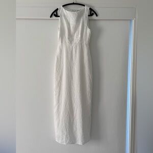 DISSH HARMONY WHITE LINEN MAXI DRESS